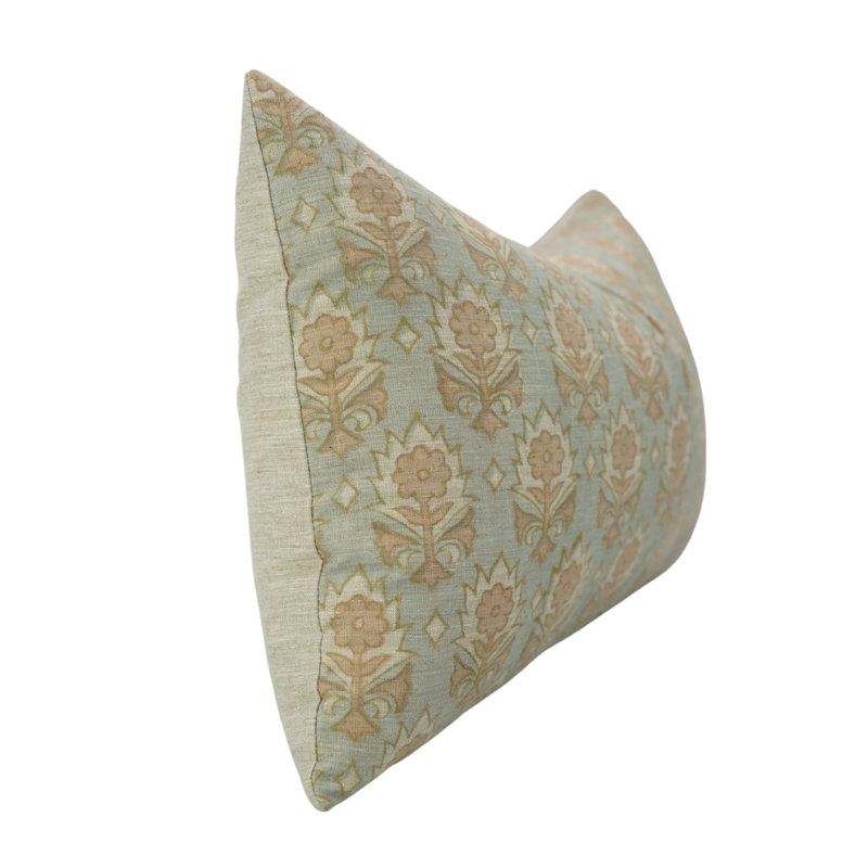 Coussin décoratif à motif floral avec coussins décoratifs bleus légers 14 x 20 pouces Coussin d'intérieur Fab divines Kusum