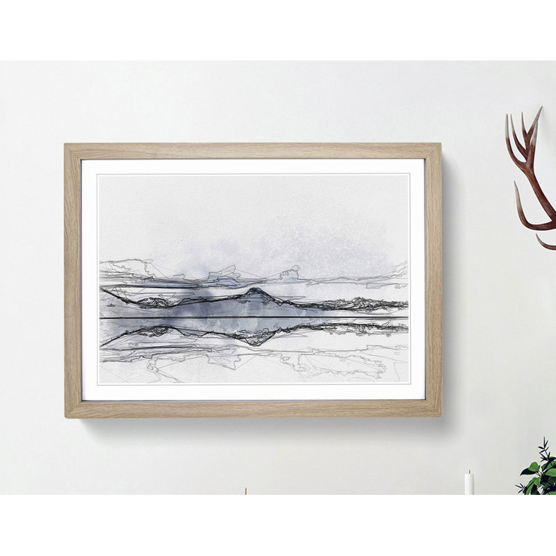 The Twin Lakes in Colorado in Abstract - Picture Frame Graphic Art Print, Oak, 35cm H x 50cm W x 2cm D