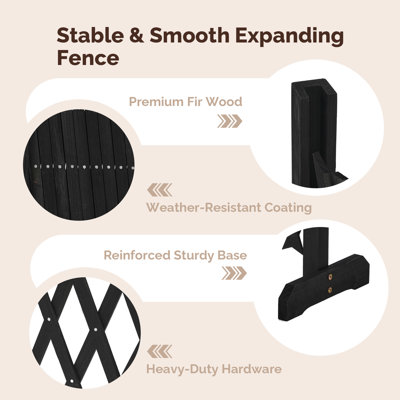 2PCS Retractable Flat-Style Wooden Fence Panels