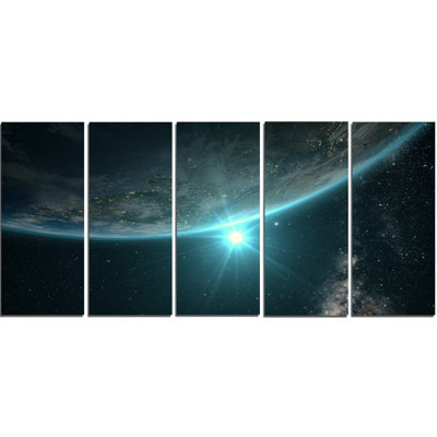 «Sunrise in Earth from Space», ensemble de 5 toiles tendues