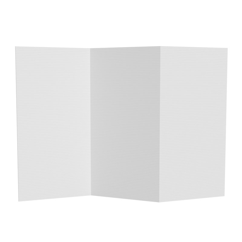 3 ft. Short White Cardboard Folding Screen with 3 Panels