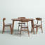 Ensemble de salle à manger en bois avec table rectangulaire et chaises Caveney-70096450-20600698