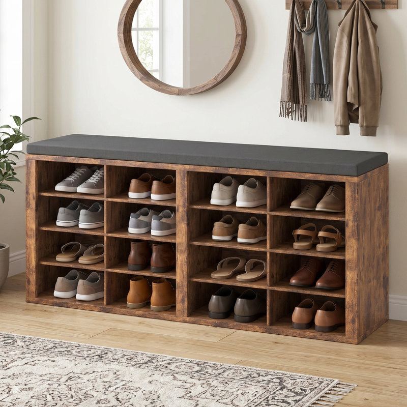 Banc d'entrée de ferme, banc de rangement pour chaussures, organisateur d'armoire à chaussures pour entrer dans le couloir de salon