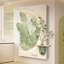 Décoration murale crème grès feuille tropicale avec lumière DEL et tablette d'entrée flottante-14174245