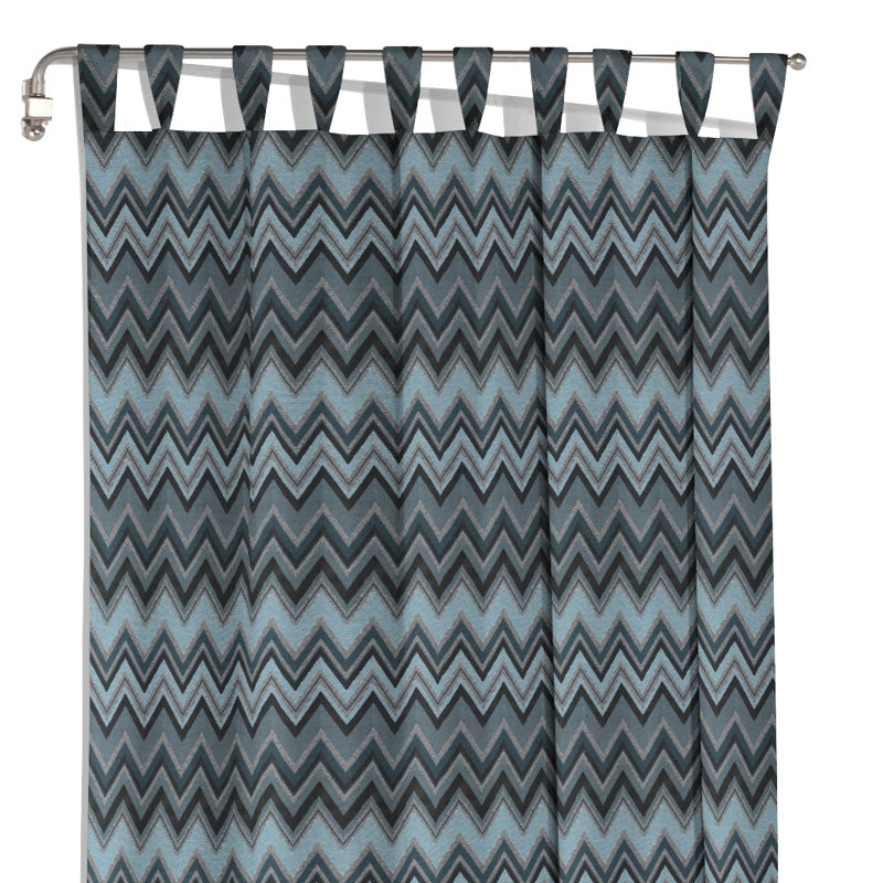 Kurtus Room Darkening Curtain Single Panel, 132cm Width x 175cm Drop, Blue/Black/Grey