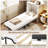 Murphy Bed Cabinet with Mattress & Lockable Wheels, Folding Bed for Small Space White & Black