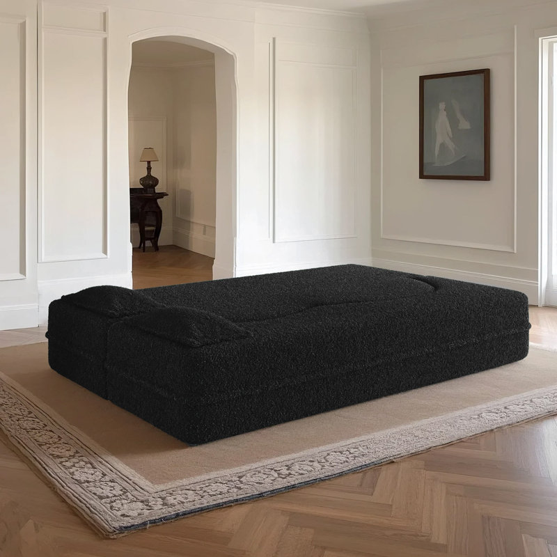 Canapé-lit moderne avec deux coussins Modern, Ours en peluche noir