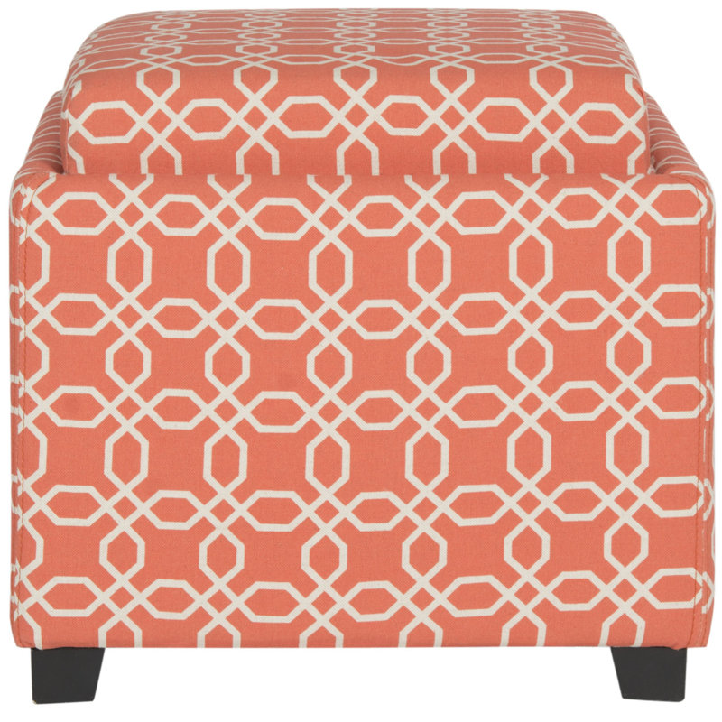 Sedat Upholstered Ottoman, Orange