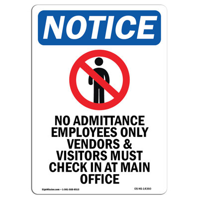 No Admittance Employees Sign with Symbol