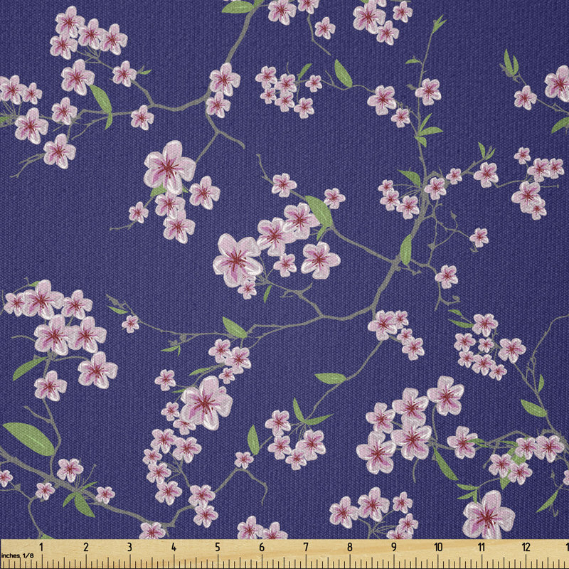 Dewand Blooming Sakura Cherry Branches Multi-Purpose Fabric