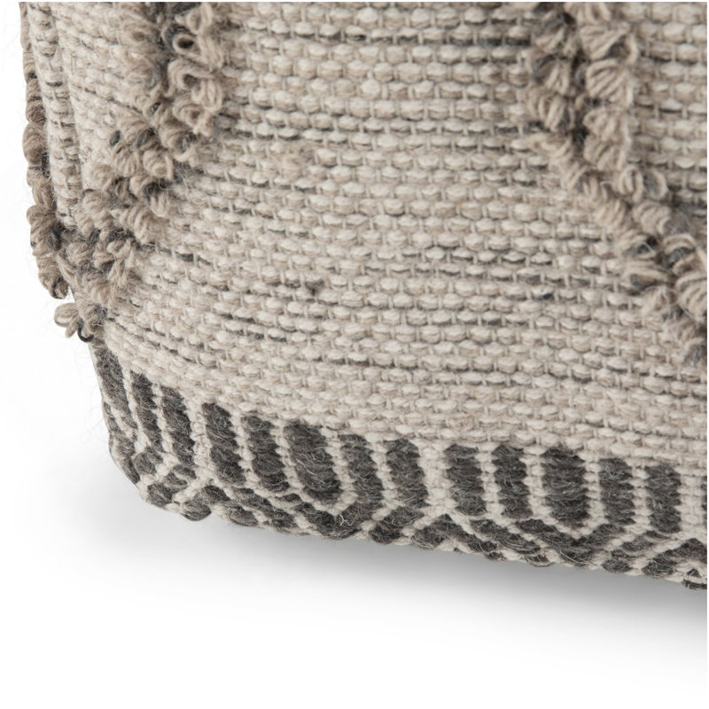 Pouf carré Sweeney - gris / naturel