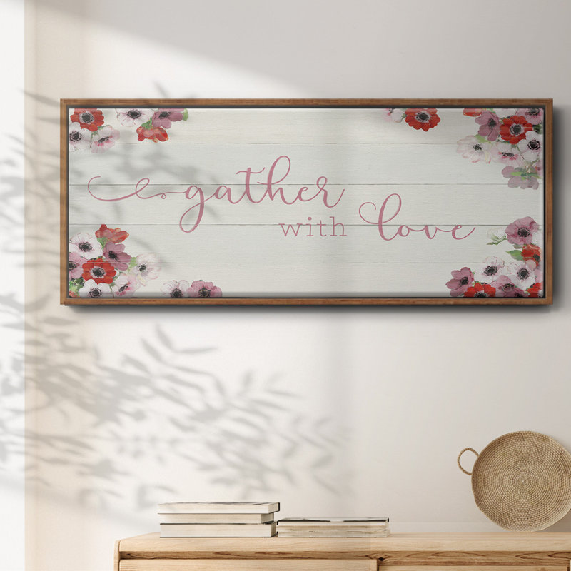 «Gather with Love», toile encadrée, H 8 po x l 20 po