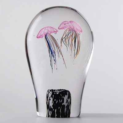 Modern Minimalist Double-Headed Jellyfish Crystal Glass Ornament