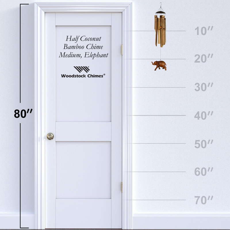 Carillon demi-noix de coco - moyen, éléphant