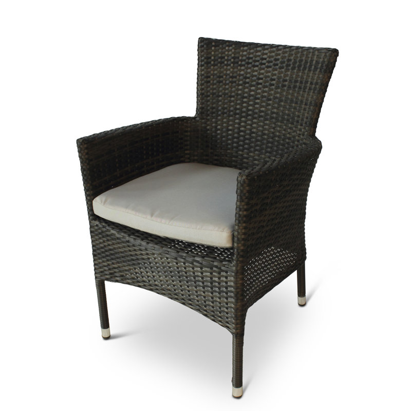 Kristina 4 - Person Wicker Patio Dining Set with Round Table , Cushions Included