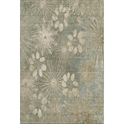 Premium Machine Washable Mayfield AMF2225 Floral Rug