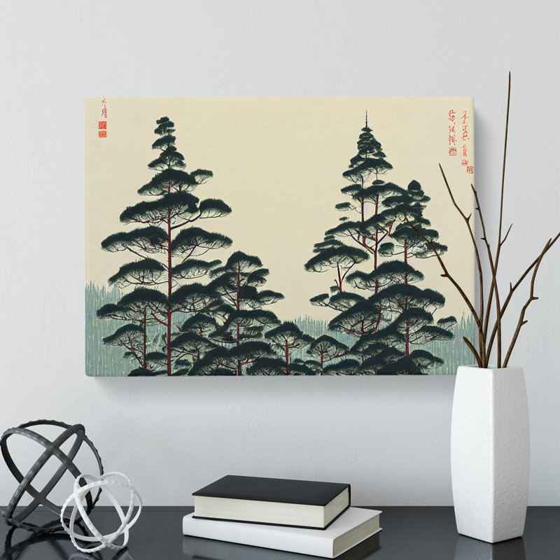 Japanese Pine Tree Forest - Wrapped Canvas, 35cm H x 50cm W x 3cm D