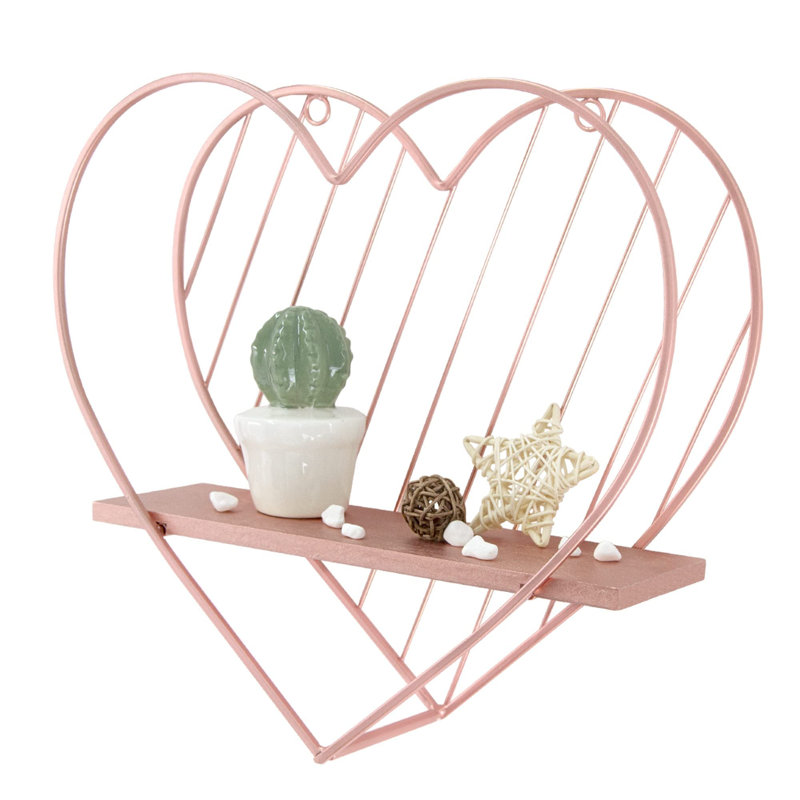 Averyl Metal Floating Shelf, Pink