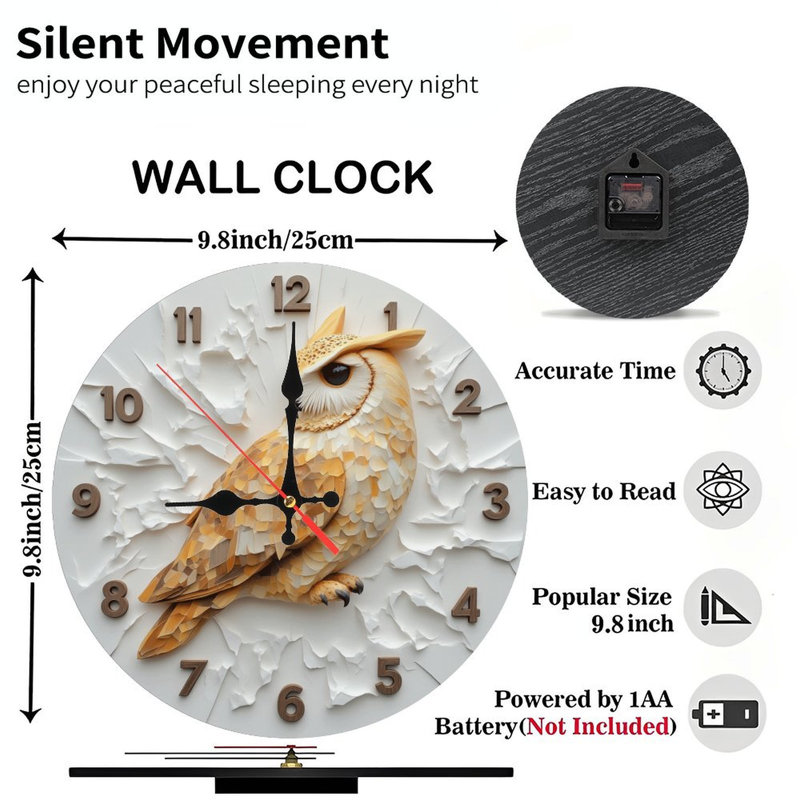 Horloge décorative chouette