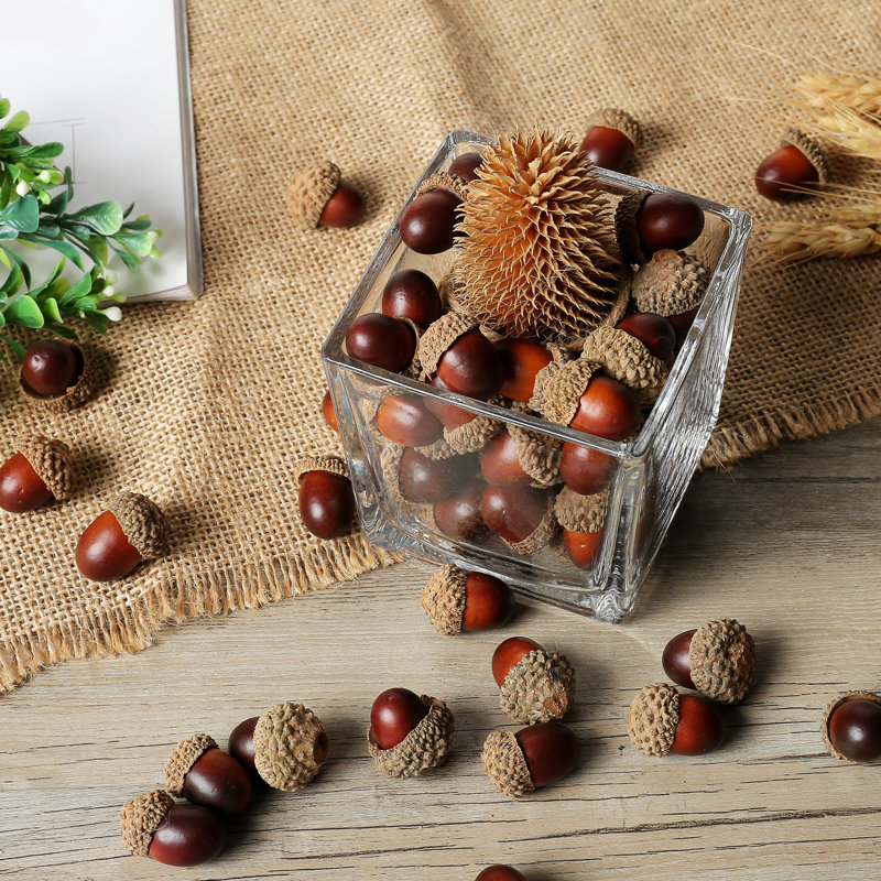 Artificial Acorn Caps 100 Piece Vase Filler Set