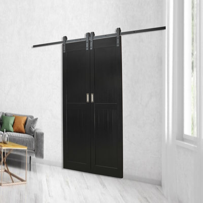 Montana 42'' x 84'' Hollow Paneled without Installation Hardware Kit Barn Door