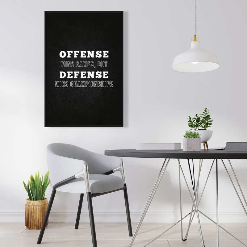 Offense Wins Games - Sports Man Cave Framed Canvas Decor