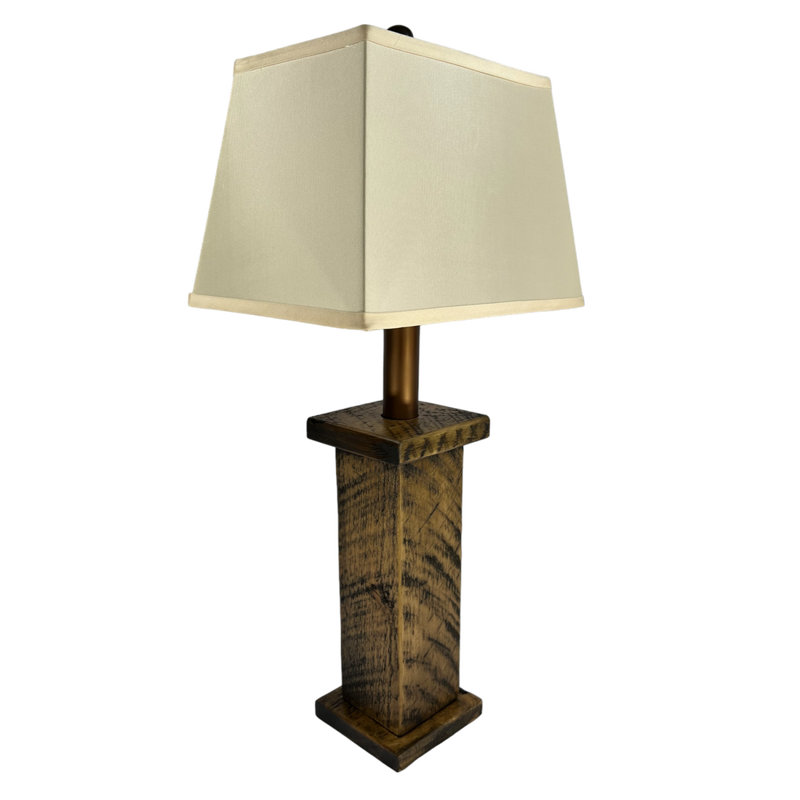 Broedy Rustic Timber Battery Powered Table Lamp, Hickory