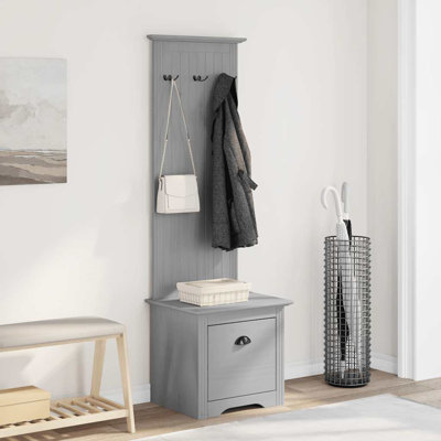 Hallway Cabinet With Hooks BODO 50X40x157 Cm