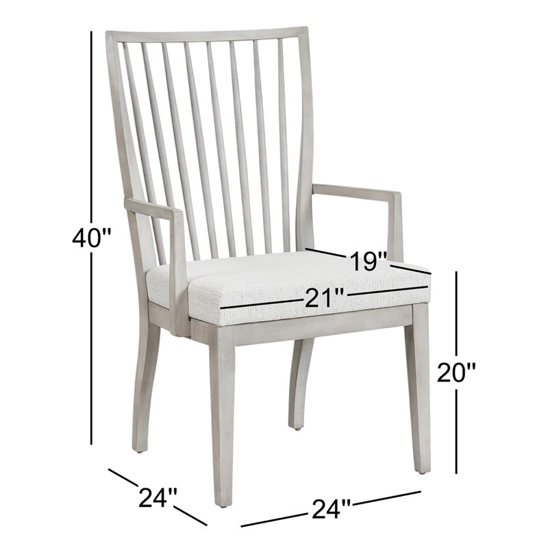 Windsor Back Arm Chair in Gray