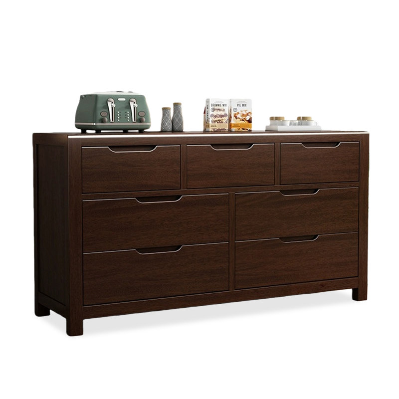 Armoire d'appoint en bois massif noyer foncé, H 29,53 po x l 47,24 po x P 17,72 po, Noyer foncé