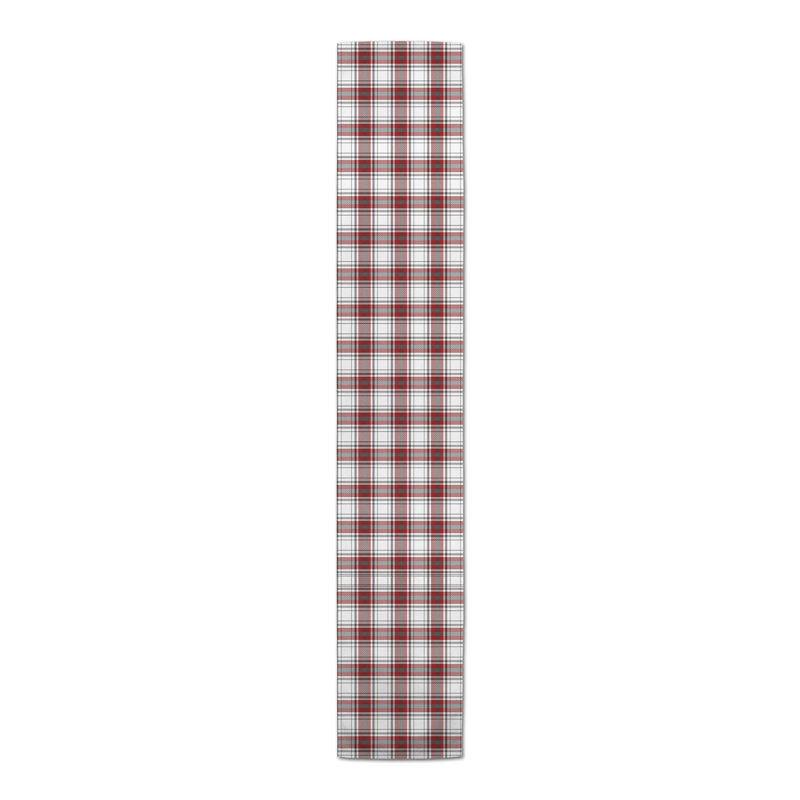Red Gray Plaid Table Runner