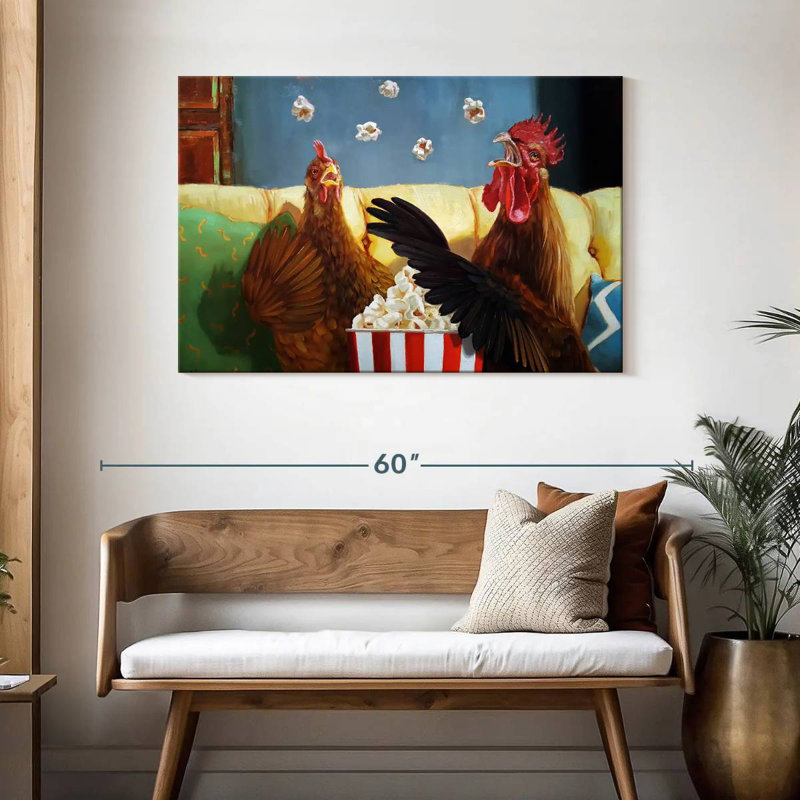 Popcorn Chickens, 30" H x 45" W