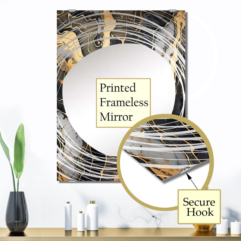 Arif - Miroir mural fractal abstrait MIR137713, 32 po x 24 po