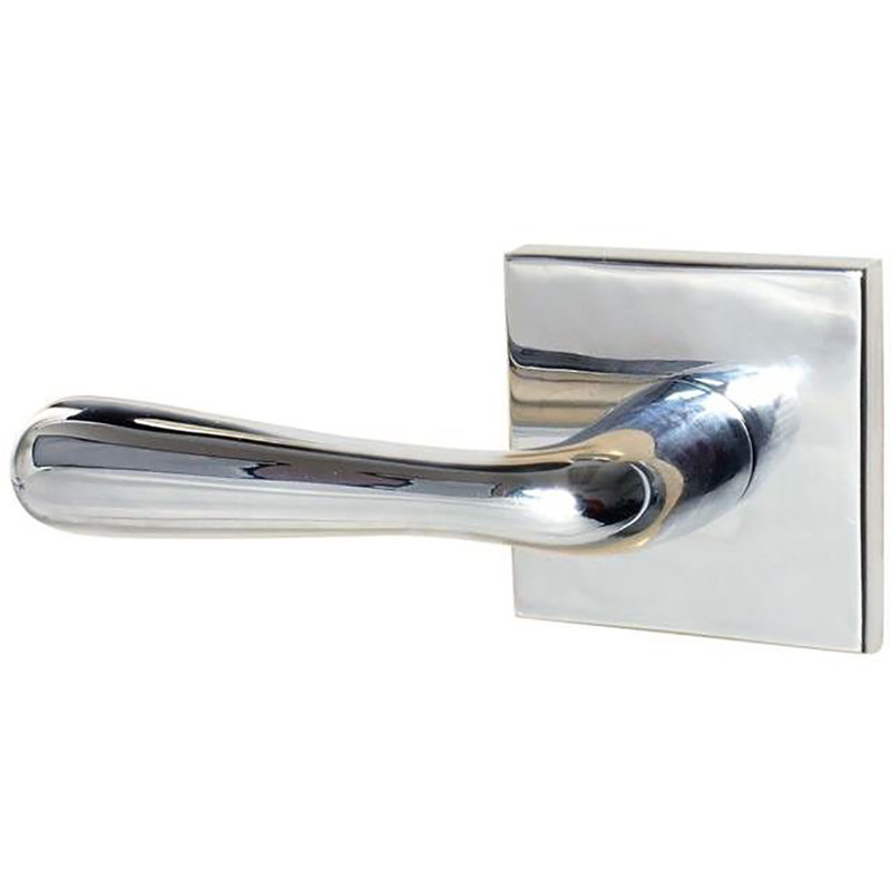 Levier de porte (rosace et placard) avec rosette, Gauche, Nickel satiné