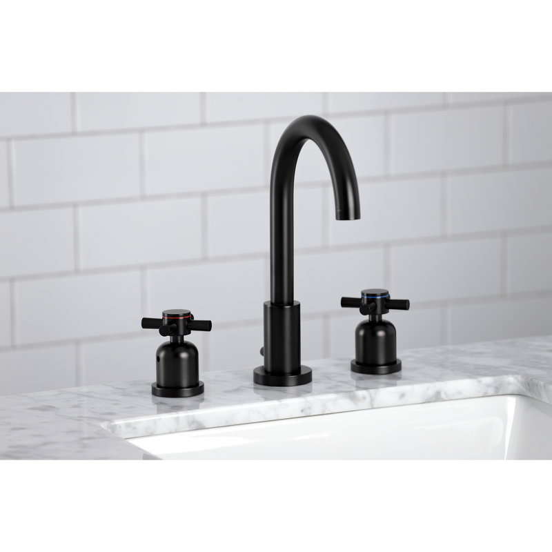 Robinet de salle de bain espacé Kingston, Noir mat