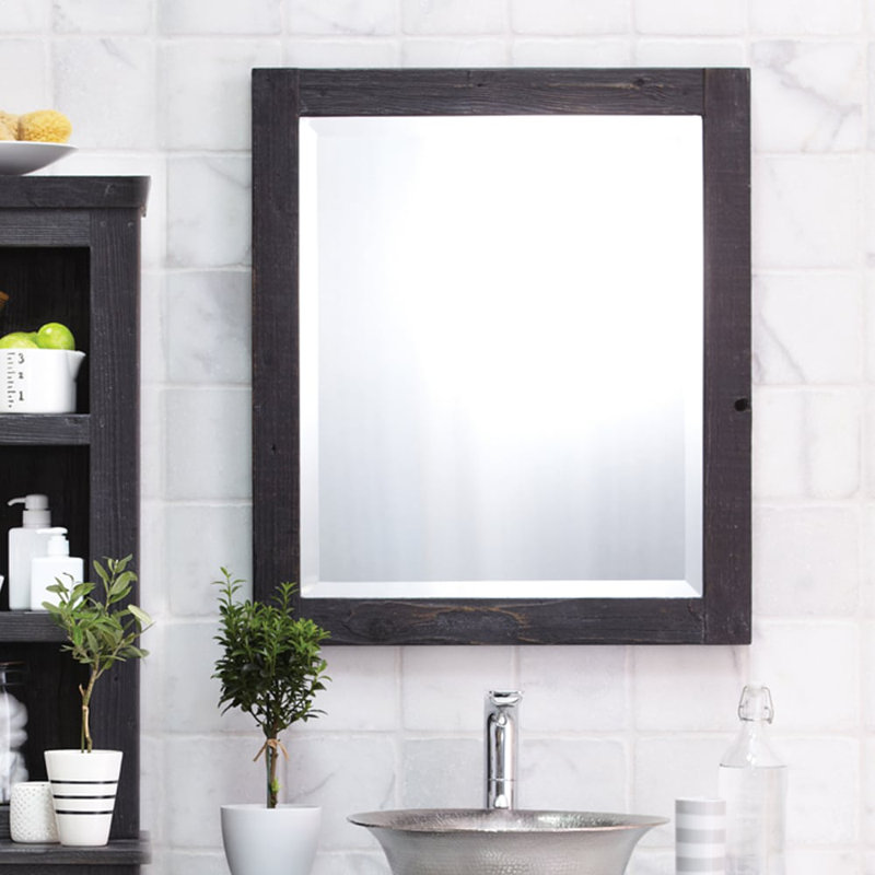 Americana Modern & Contemporary Beveled Bathroom Mirror, Anvil