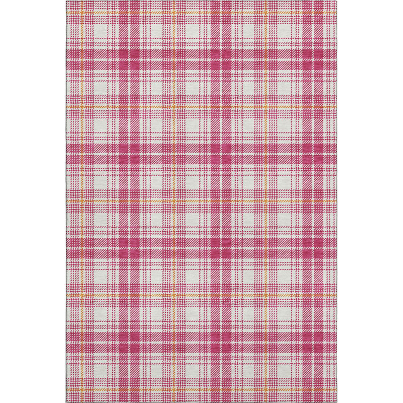 Premium Machine Washable Natoma AMF993 Plaid Rug, Rectangle 3' x 5'