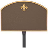 Fleur de Lis Prestige Arch Petite Address Sign Plaque with Lawn Stake