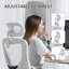 Chaise de bureau en filet avec appui-tête, soutien lombaire, blanc crème-291072866