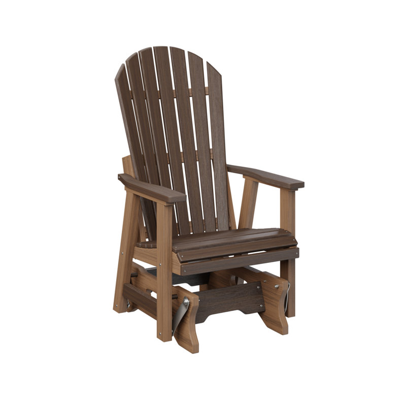 Comfo Back Outdoor Glider, Brazilian Walnut Top/Antique Mahogany Base