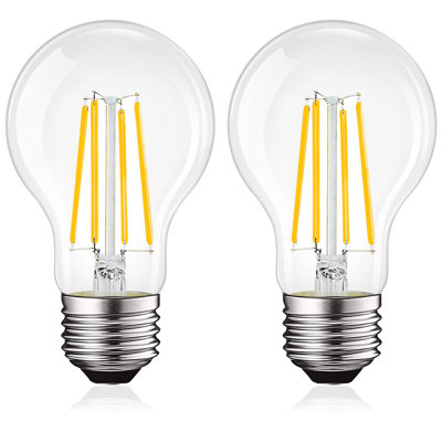 Luxrite Vintage A19 LED Light Bulbs 12W=100W 1600 Lumens 3500K Dimmable 2 Pack