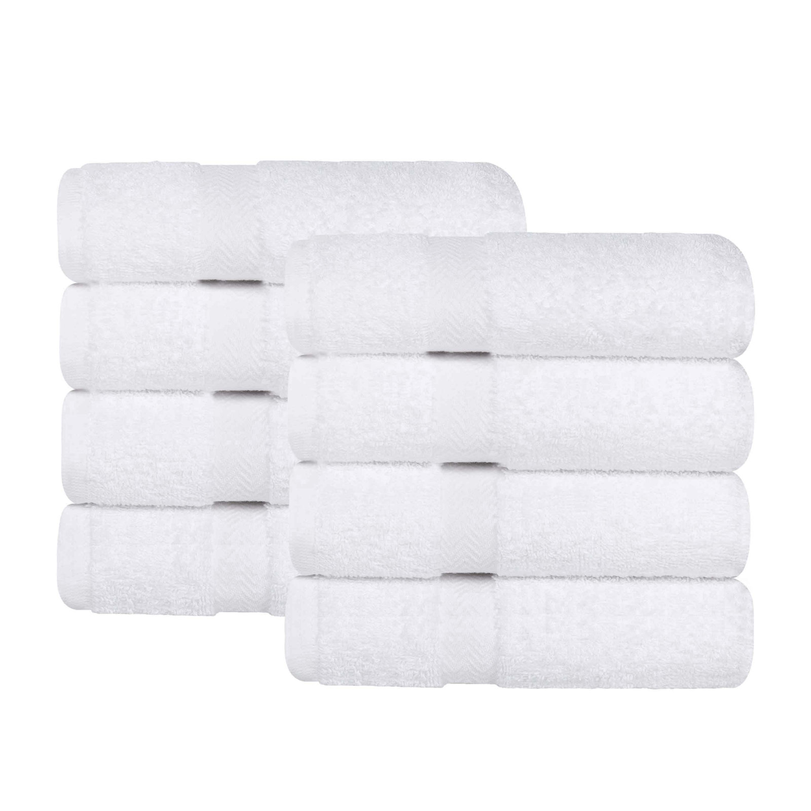 Quick-Drying Cotton Washcloth, White, 24 Pieces Towel Set