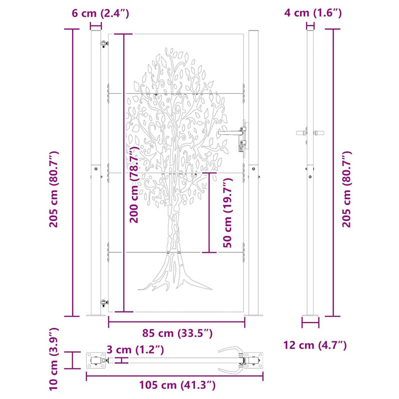 Double Gate with Lock, 105 x 200 cm