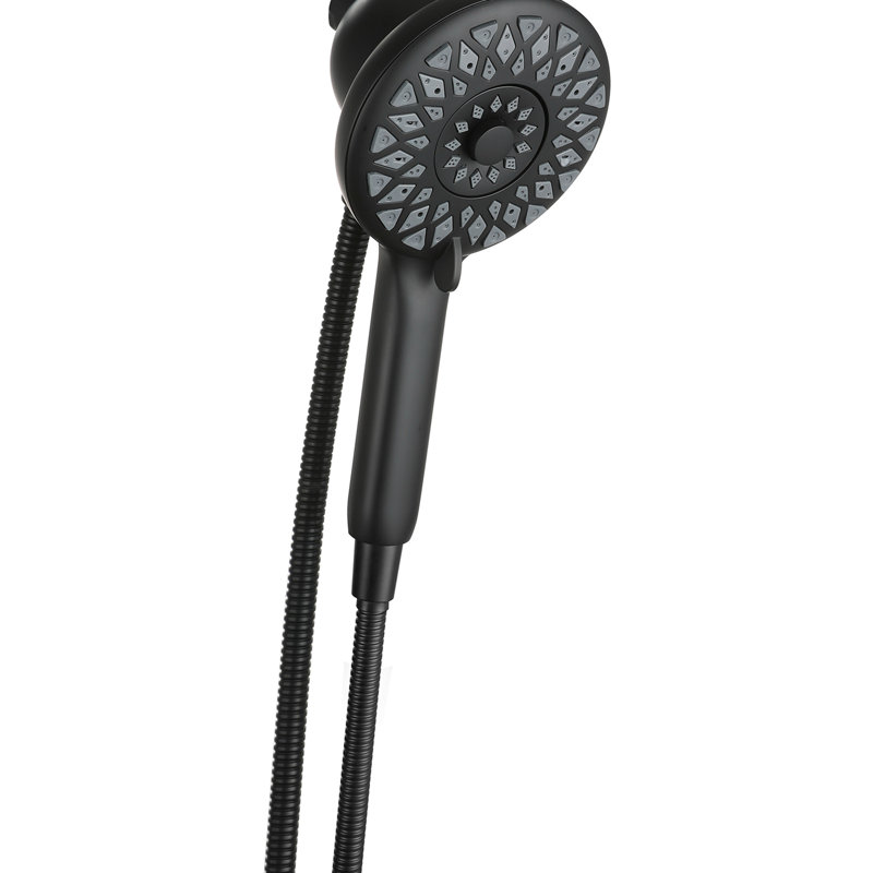 6 Spray Mode High Handheld Shower, Matte Black Design, 60 - Inch Hose, Magnetic Docking Technology For Easy Handling In Bathroom Shower Head, Options, Handheld, Metal Round Shape Even Water Spread