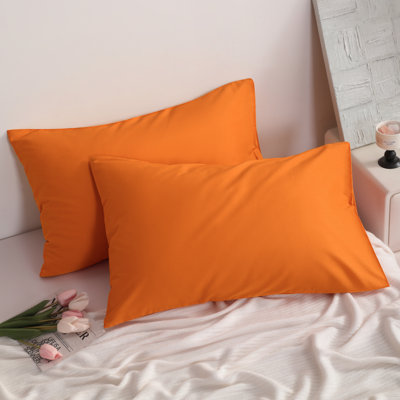 Soft Breathable Cotton Pillowcases with Envelope Closure, All Season Comfortable Bedroom Pillow Covers, 2 Pack