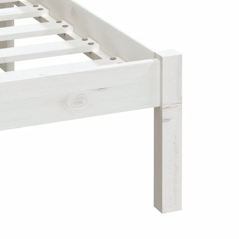 Bed Frame Solid Wood, White, Super King (6')
