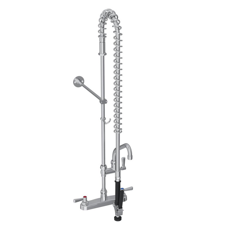 Tuyau flexible à fixation sur le comptoir 8 po 44 po avec douchette 1,2 GPM + douchette à tube arqué 8 po