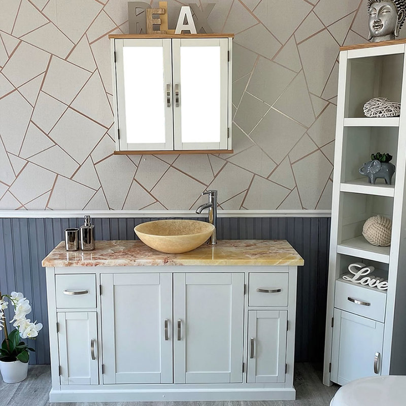 Bushong 1230mm Single Bathroom Vanity with Vessel Marble Basin