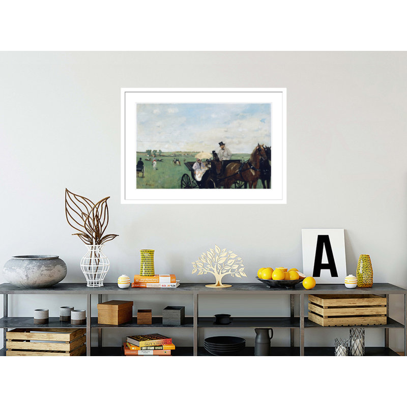 «At the Races in the Countryside» par Edgar Degas, impression giclée encadrée, H 29,04 po x l 41,5 po