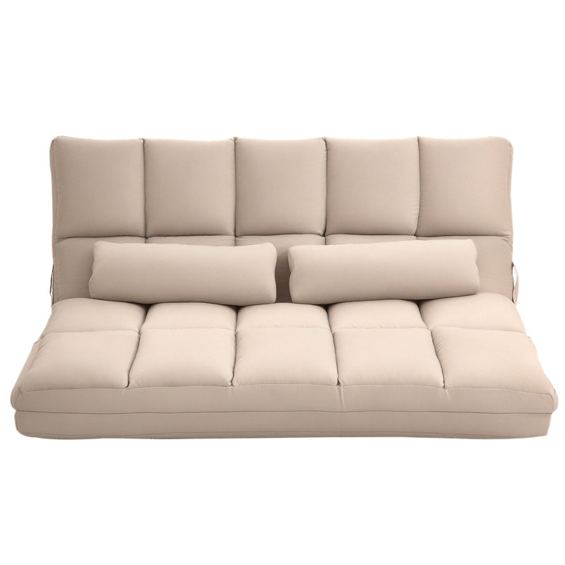 Canapé convertible Kinta, Suède beige, H 23,5 po x l 51,25 po x P 28,75 po